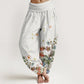 Cotton Various Flowers Pattern Women's Elastic Waist Harem Pants