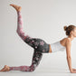 Pink Cherry Blossoms Print Exercise Leggings Women's Yoga Pants