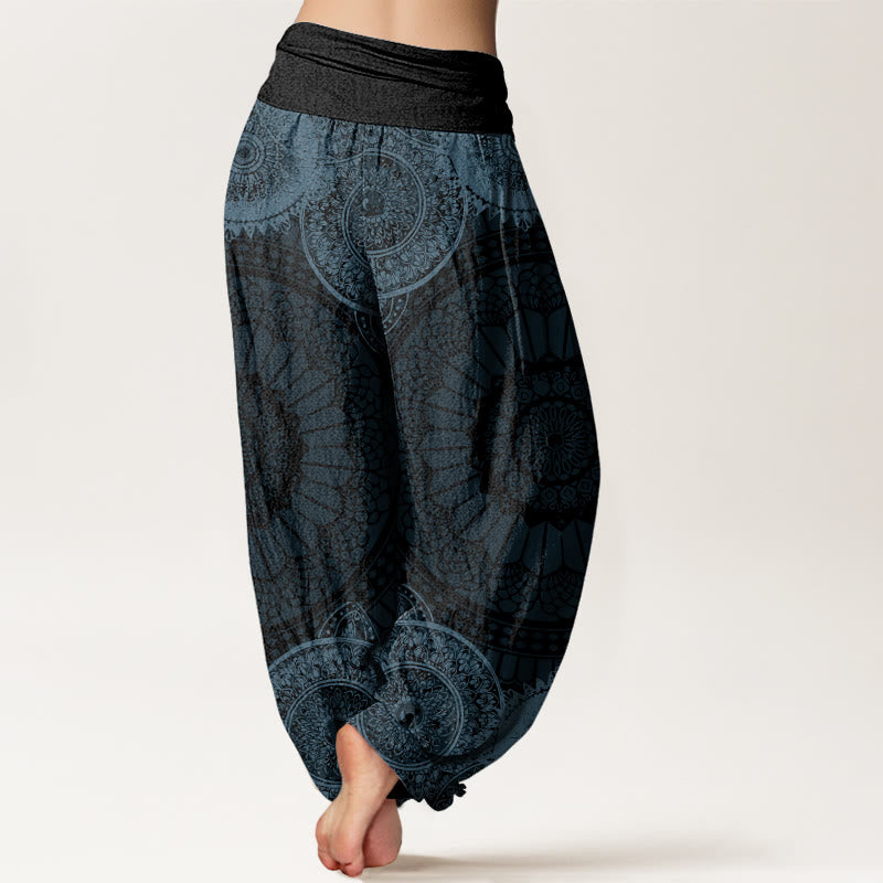 Cotton Circular Mandala Design Women's Elastic Waist Harem Pants