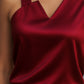 Sleek Asymmetrical Neck Satin Blouse
