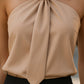Stylish Sleeveless Halter Blouse with Neck Tie Detail