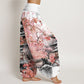 Cotton Pavilion Cherry Blossom Pattern Women's Elastic Waist Harem Pants