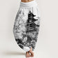 Cotton Pavilion Cherry Blossom Pattern Women's Elastic Waist Harem Pants