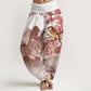 Cotton Bird Cherry Blossom Mountains Pattern Women's Elastic Waist Harem Pants