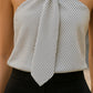 Striped Halter-Neck Knot Front Blouse