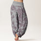 Pure Cotton Birds Trees Branches Pattern Women's Elastic Waist Harem Pants