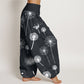 Cotton Casual Dandelion Pattern Women's Elastic Waist Harem Pants