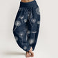 Cotton Casual Dandelion Pattern Women's Elastic Waist Harem Pants