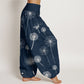 Cotton Casual Dandelion Pattern Women's Elastic Waist Harem Pants