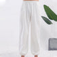 Summer Solid Color Unisex Elastic Waist Tai Chi Qigong Practice Pants With Pockets