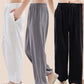 Summer Solid Color Unisex Elastic Waist Tai Chi Qigong Practice Pants With Pockets