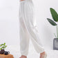 Summer Solid Color Unisex Elastic Waist Tai Chi Qigong Practice Pants With Pockets