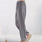 Summer Solid Color Unisex Elastic Waist Tai Chi Qigong Practice Pants With Pockets