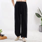 Summer Solid Color Unisex Elastic Waist Tai Chi Qigong Practice Pants With Pockets