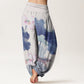 Cotton Casual Lotus Petal Pods Pattern Women's Elastic Waist Harem Pants