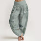 Pure Cotton Casual Bamboo Rock Ink Painting Women's Elastic Waist Harem Pants