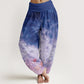 Pure Cotton Vast Ocean Pattern Women's Elastic Waist Harem Pants