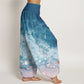 Pure Cotton Vast Ocean Pattern Women's Elastic Waist Harem Pants