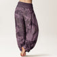 Pure Cotton Dragon Auspicious Clouds Women's Elastic Waist Harem Pants