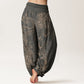 Pure Cotton Casual Peacock Design Women's Elastic Waist Harem Pants