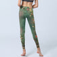 Vintage Floral Garland Lace Damask Pattern Print Gym Leggings Women's Yoga Pants