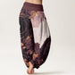 Cotton Casual Dragon Ancient Tree Pattern Women's Elastic Waist Harem Pants
