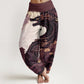 Cotton Casual Dragon Ancient Tree Pattern Women's Elastic Waist Harem Pants
