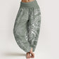 Pure Cotton Snake Lotus Women's Elastic Waist Harem Pants