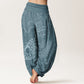 Pure Cotton Snake Lotus Women's Elastic Waist Harem Pants