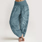 Pure Cotton Snake Lotus Women's Elastic Waist Harem Pants