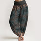 Pure Cotton Triangular Mandala Patterns Women's Elastic Waist Harem Pants
