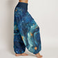 Cotton Oceanic Golde Star Pattern Women's Elastic Waist Harem Pants