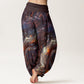 Cotton Oceanic Golde Star Pattern Women's Elastic Waist Harem Pants