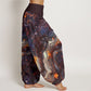 Cotton Oceanic Golde Star Pattern Women's Elastic Waist Harem Pants