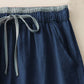 Casual Colorblock Drawstring Women's Cotton Wide Leg Pants With Pockets