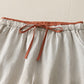 Casual Colorblock Drawstring Women's Cotton Wide Leg Pants With Pockets