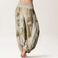 Pure Cotton Tie Dye Pattern Design Women's Elastic Waist Harem Pants