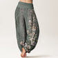 Pure Cotton Ethnic Floral Ethnic Totem Pattern Women's Elastic Waist Harem Pants