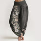 Pure Cotton Ethnic Floral Ethnic Totem Pattern Women's Elastic Waist Harem Pants