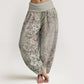 Pure Cotton Ethnic Floral Ethnic Totem Pattern Women's Elastic Waist Harem Pants