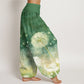 Cotton Casual Dandelion Pattern Women's Elastic Waist Harem Pants