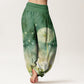 Cotton Casual Dandelion Pattern Women's Elastic Waist Harem Pants