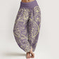 Pure Cotton Flowers Paisley Patterns Women's Elastic Waist Harem Pants
