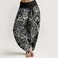 Pure Cotton Flowers Paisley Patterns Women's Elastic Waist Harem Pants