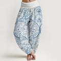 Pure Cotton Flowers Paisley Patterns Women's Elastic Waist Harem Pants