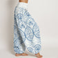Pure Cotton Flowers Paisley Patterns Women's Elastic Waist Harem Pants