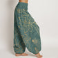 Pure Cotton Lotus Leaf Koi Fish Women's Elastic Waist Harem Pants