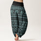Pure Cotton Casual Elephant Geometric Figure Women's Elastic Waist Harem Pants