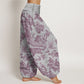 Cotton Birds Trees Branches Pattern Women's Elastic Waist Harem Pants