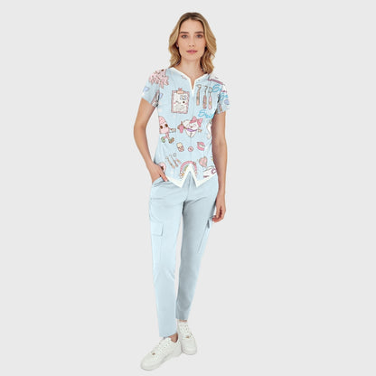 Women's Smile Teeth Printed Scrub Set ST12